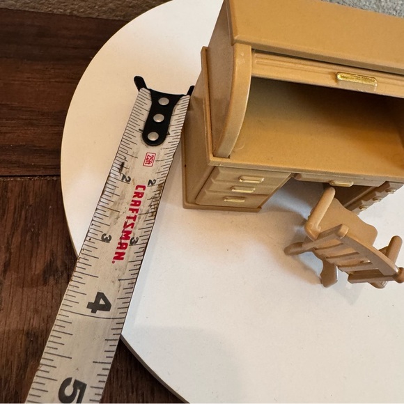 Vintage Fisher Price Dollhouse Roll Top Desk Chair Hong Kong Plastic - Picture 6 of 6